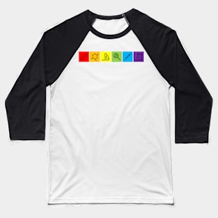 Rainbow Pride Science Icons Strip Baseball T-Shirt